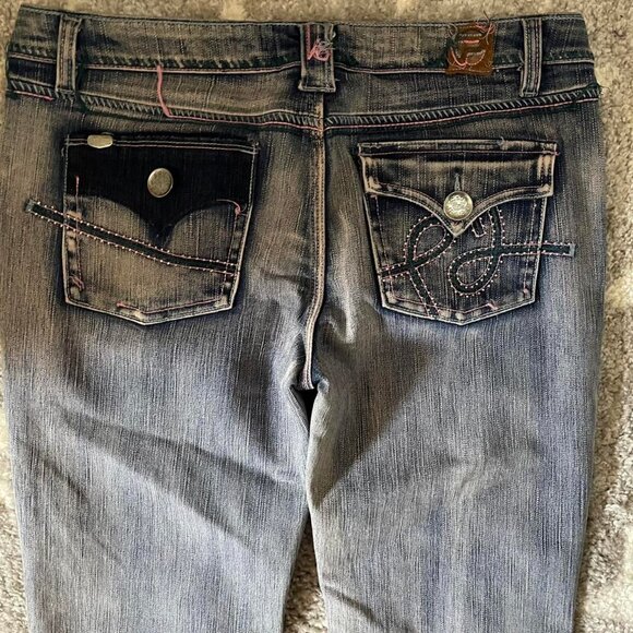 Women's Navy and Blue Jeans - Picture 4 of 4